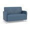 Lesro Siena Lounge Reception Loveseat, Brushed Steel, MD Titan Upholstery SN1501 - alternate 1